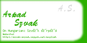 arpad szvak business card